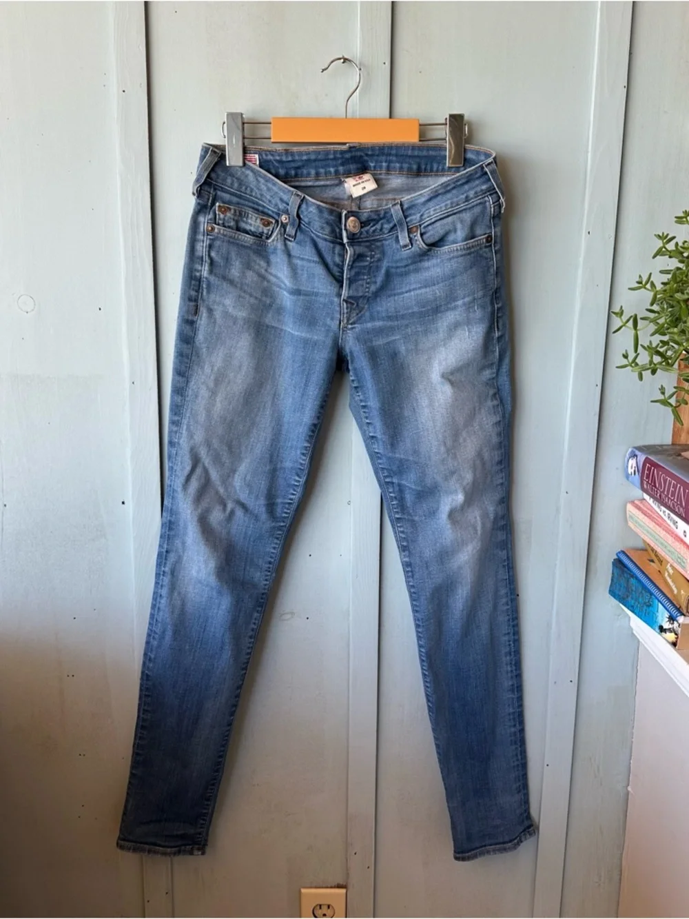 True Religion Y2K Light Blue Skinny Jeans Low Waist for Women - Picture 2 of 11